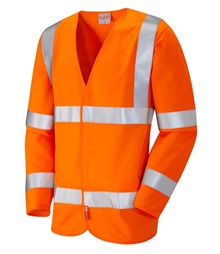 LEO WORKWEAR PARKHAM ISO 20471 Cl 3 LFS Sleeved Waistcoat (EN 14116)